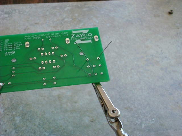 A picture of the diode leads.
