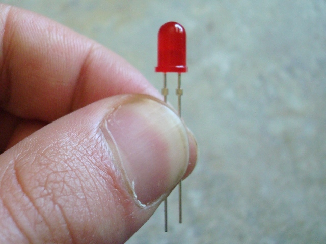 A picture of the flat spot on the LED.