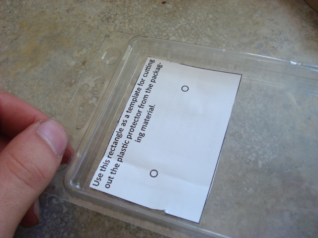 A picture of the taped template.